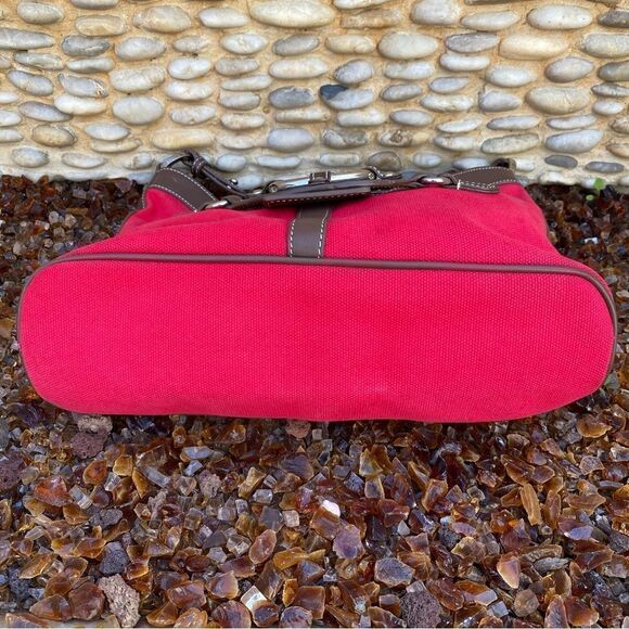 BCBGirls Red/Cranberry Canvas Shoulder Bag. - Picture 2 of 11